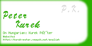 peter kurek business card